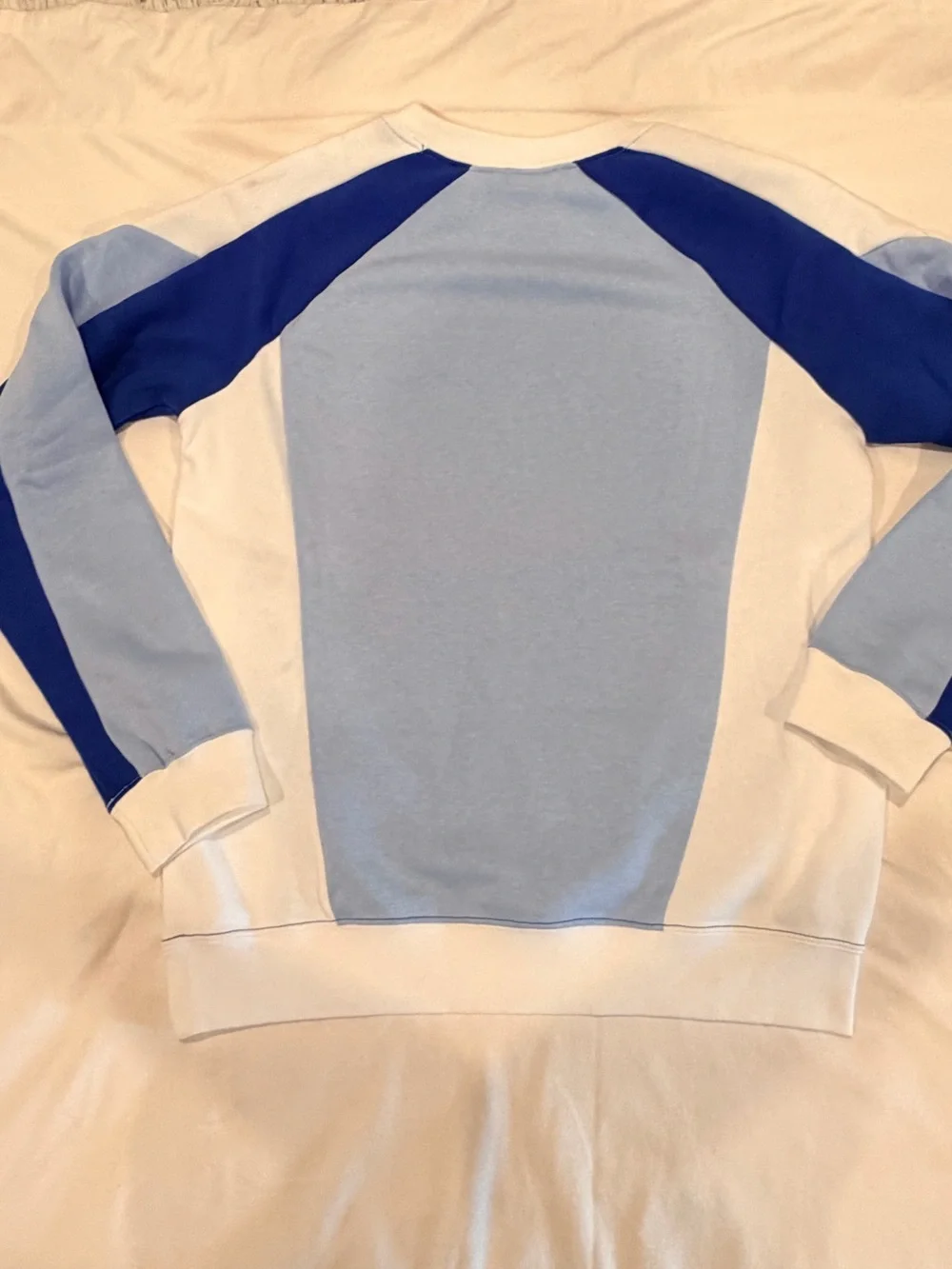 Nike Blue and White Colorblock Crewneck Sweatshirt